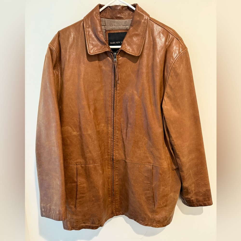 Marc New York Tan Leather Jacket